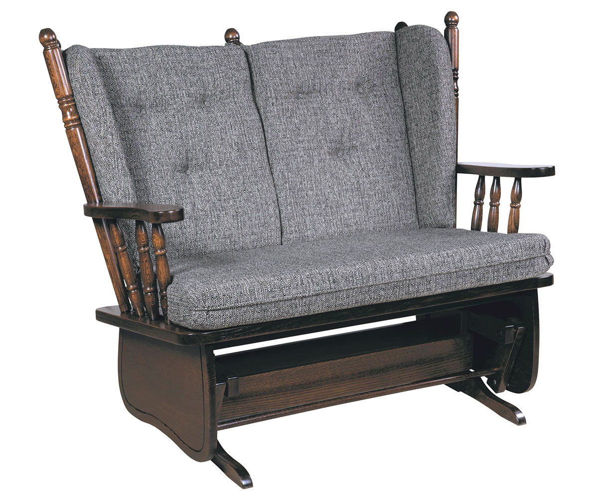 4-Post Low Back Love Seat Glider