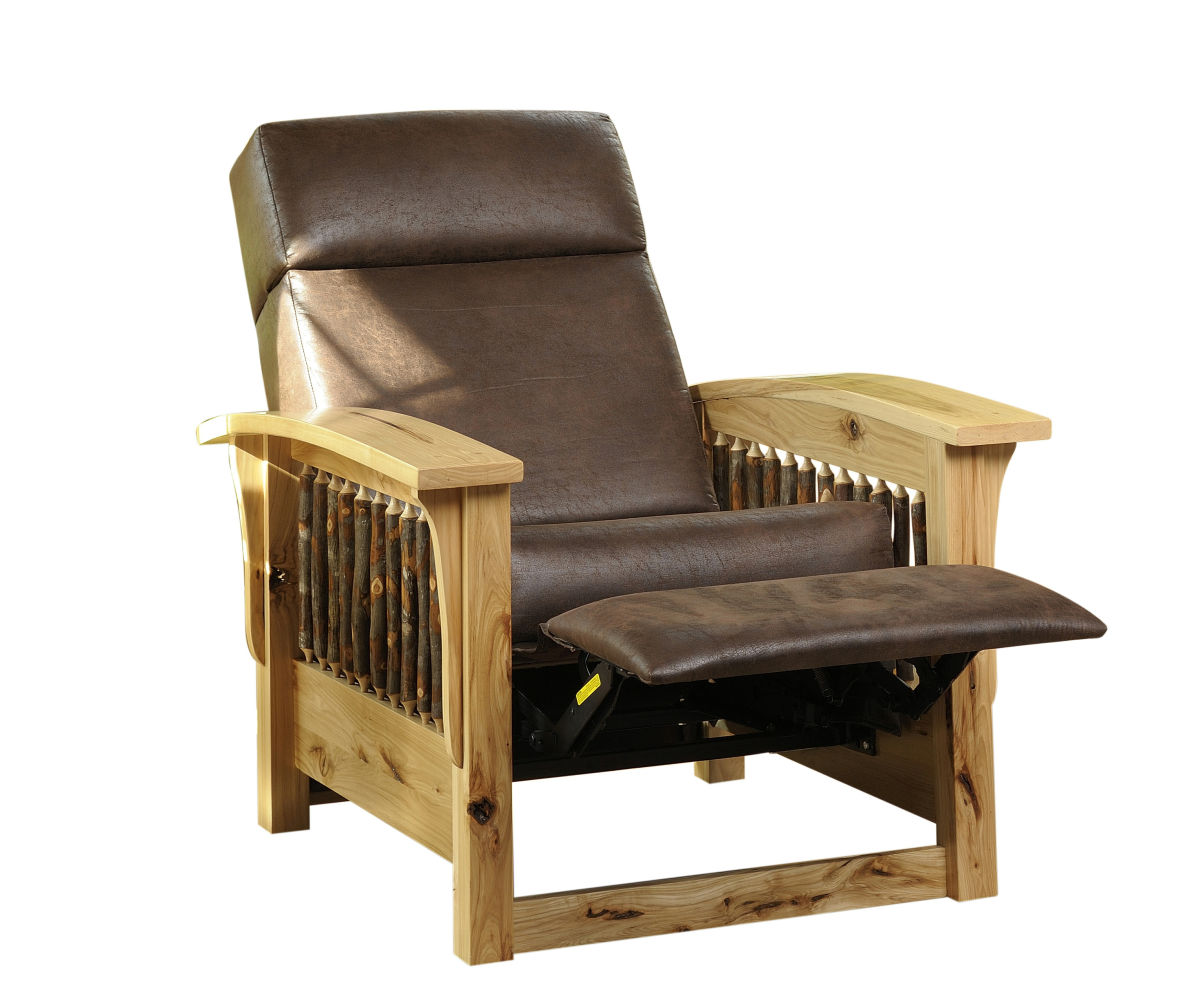 Rustic Hickory Spindle Wallhugger Recliner