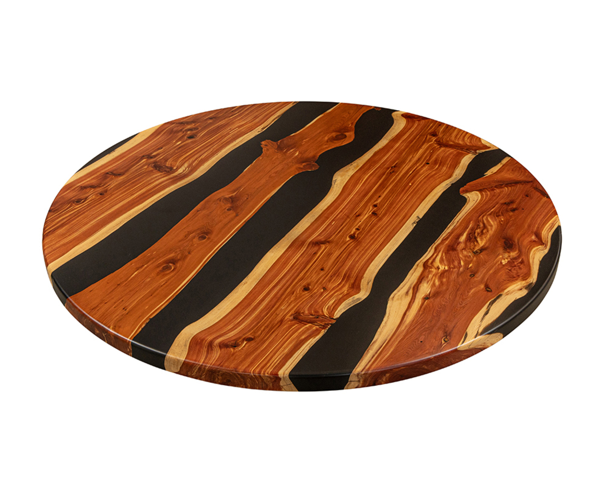 Black Round Cedar Slab