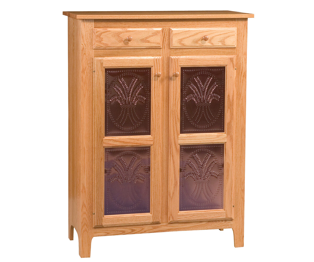 Classic Copper Panel Pie Safe With Drawers