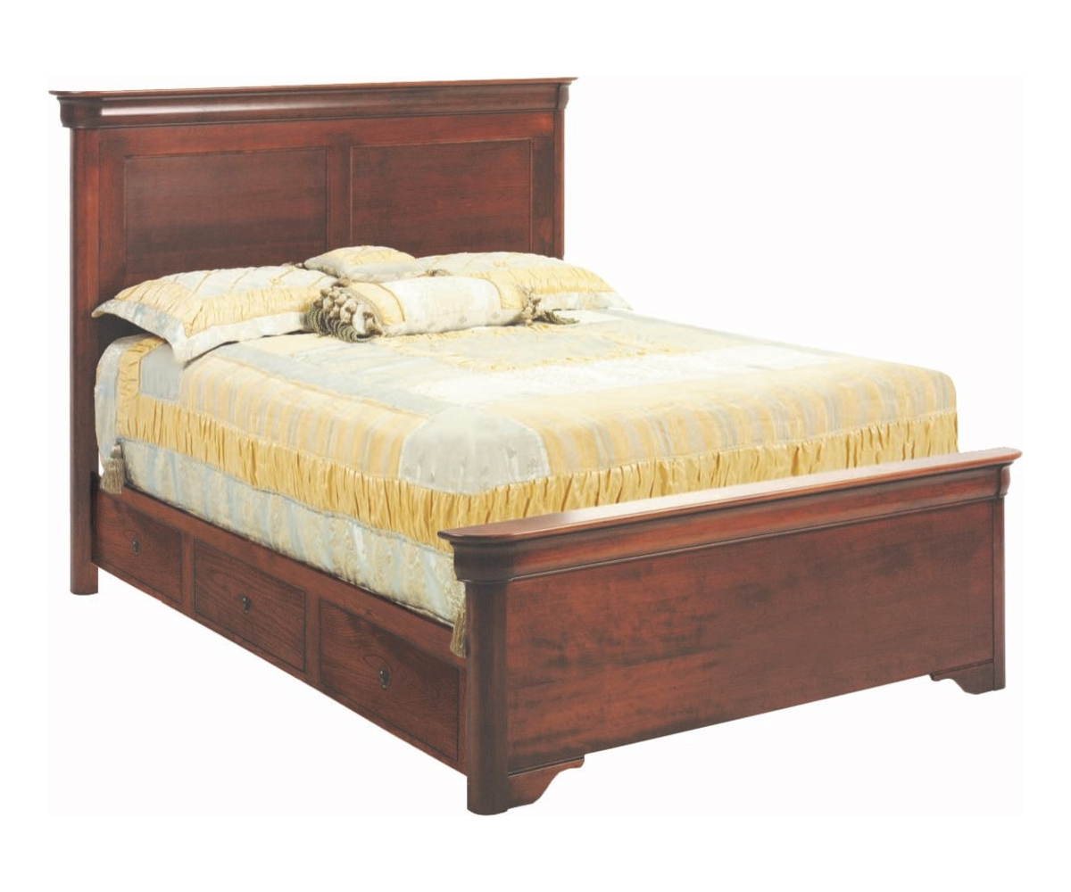 Versailles Panel Bed With Short Footboard With Drawer Units Raised 2"