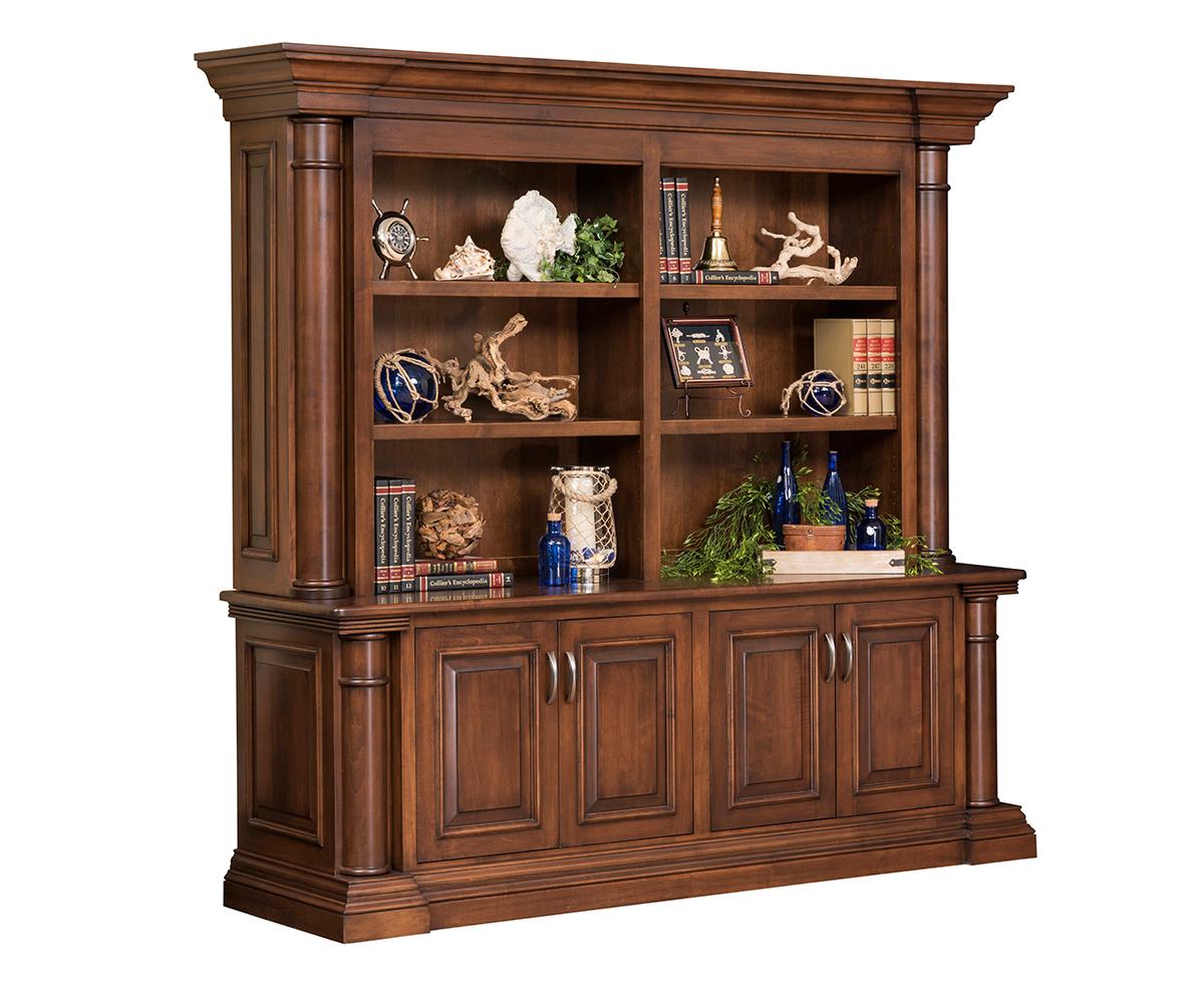 Paris Double Door Base and Bookshelf Hutch