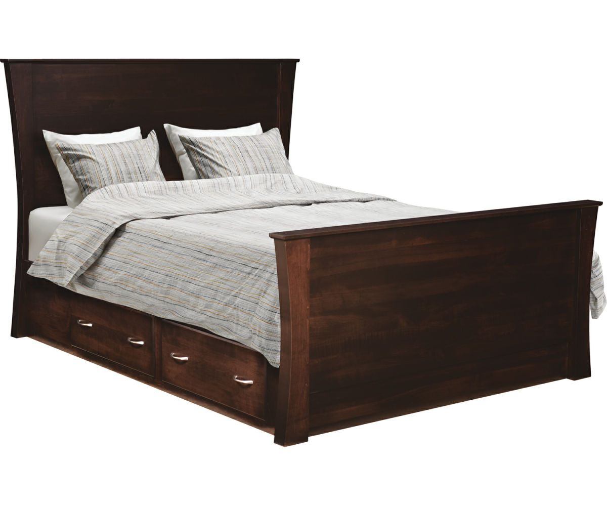 Roseberry Flat Panel Bed with Storage Rails