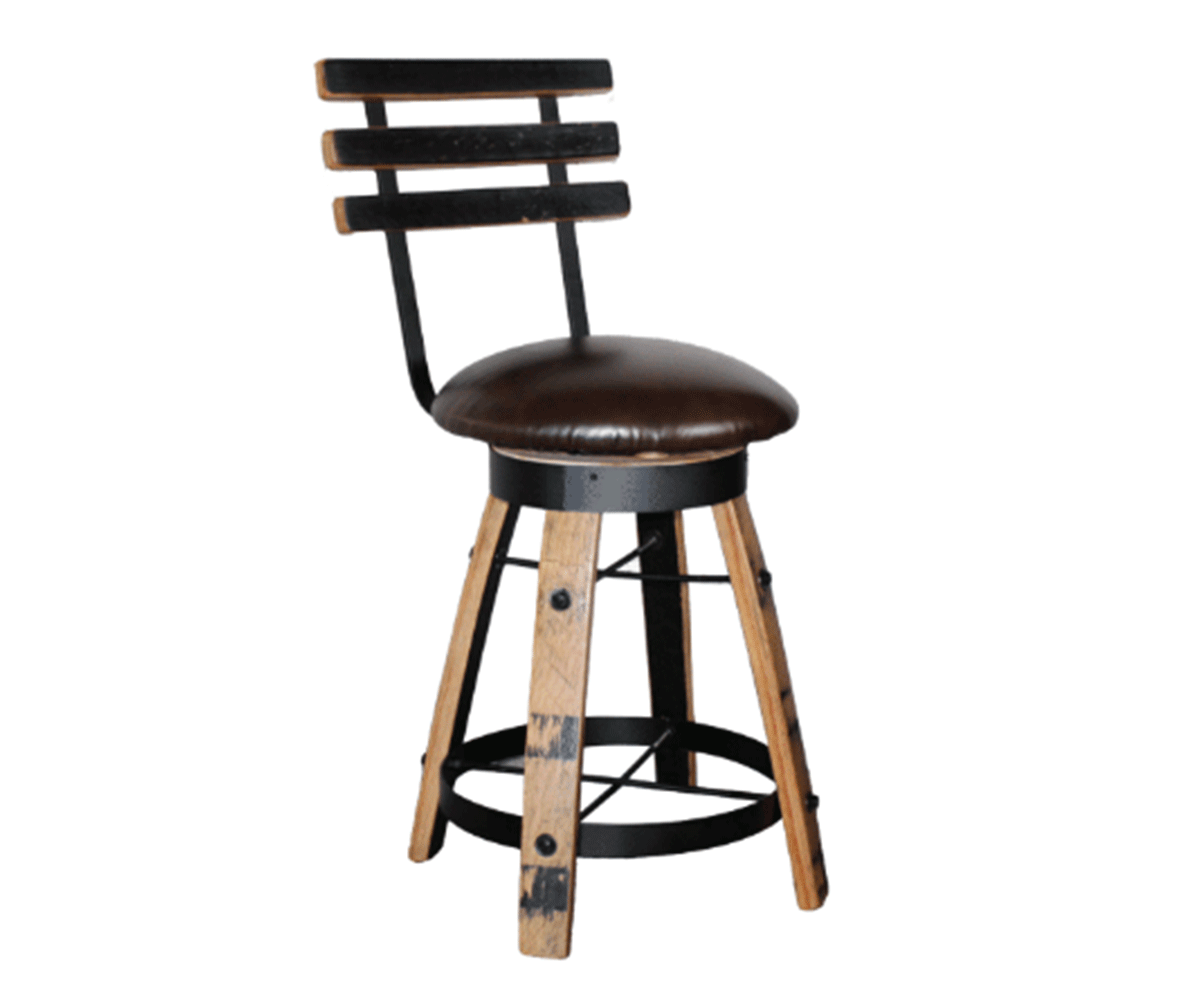 Round Bar Stool with Back