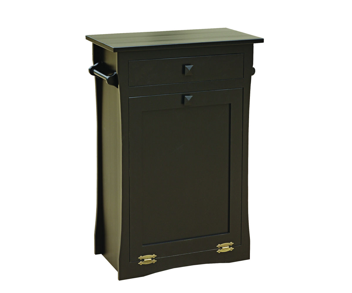 Tilt Out Trash Bin with Drawer and Bar