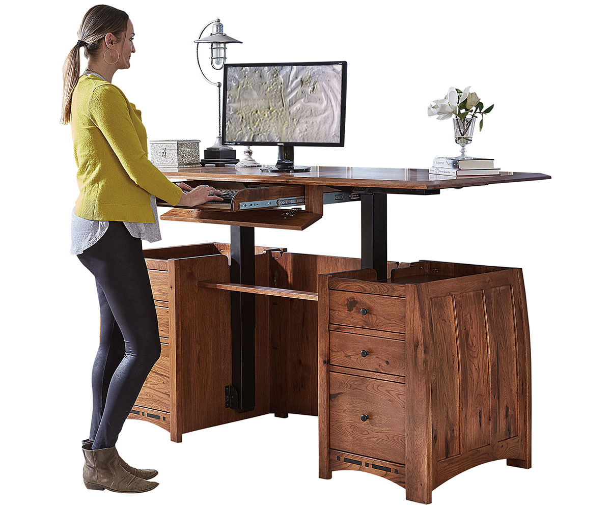 Boulder Creek Sit To Stand Curved Top Desk