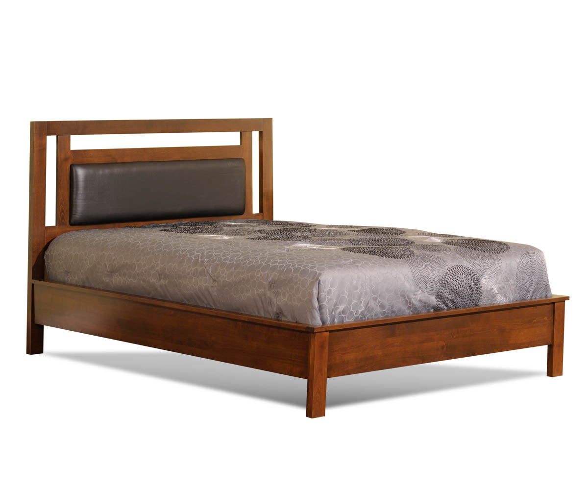 Iseki Platform Bed With Leather Headboard