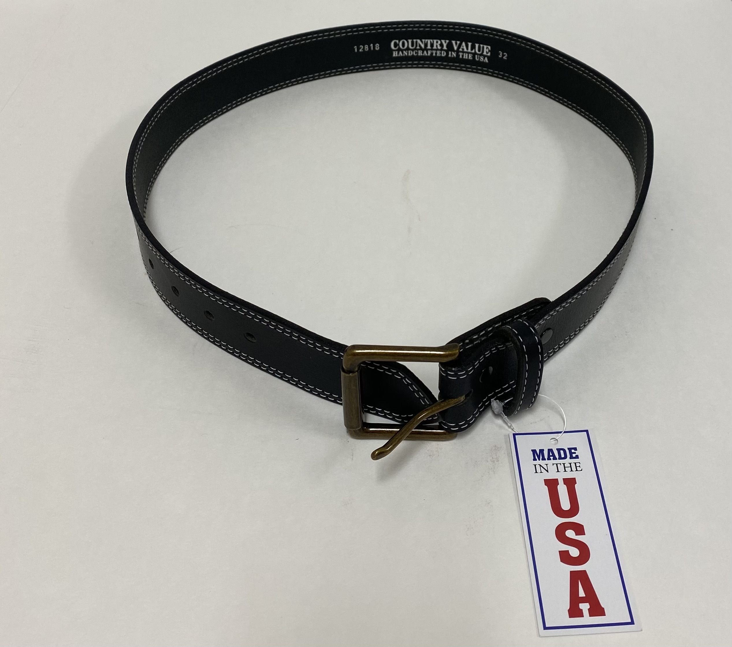 Double Stitch Work/Casual Belt Black