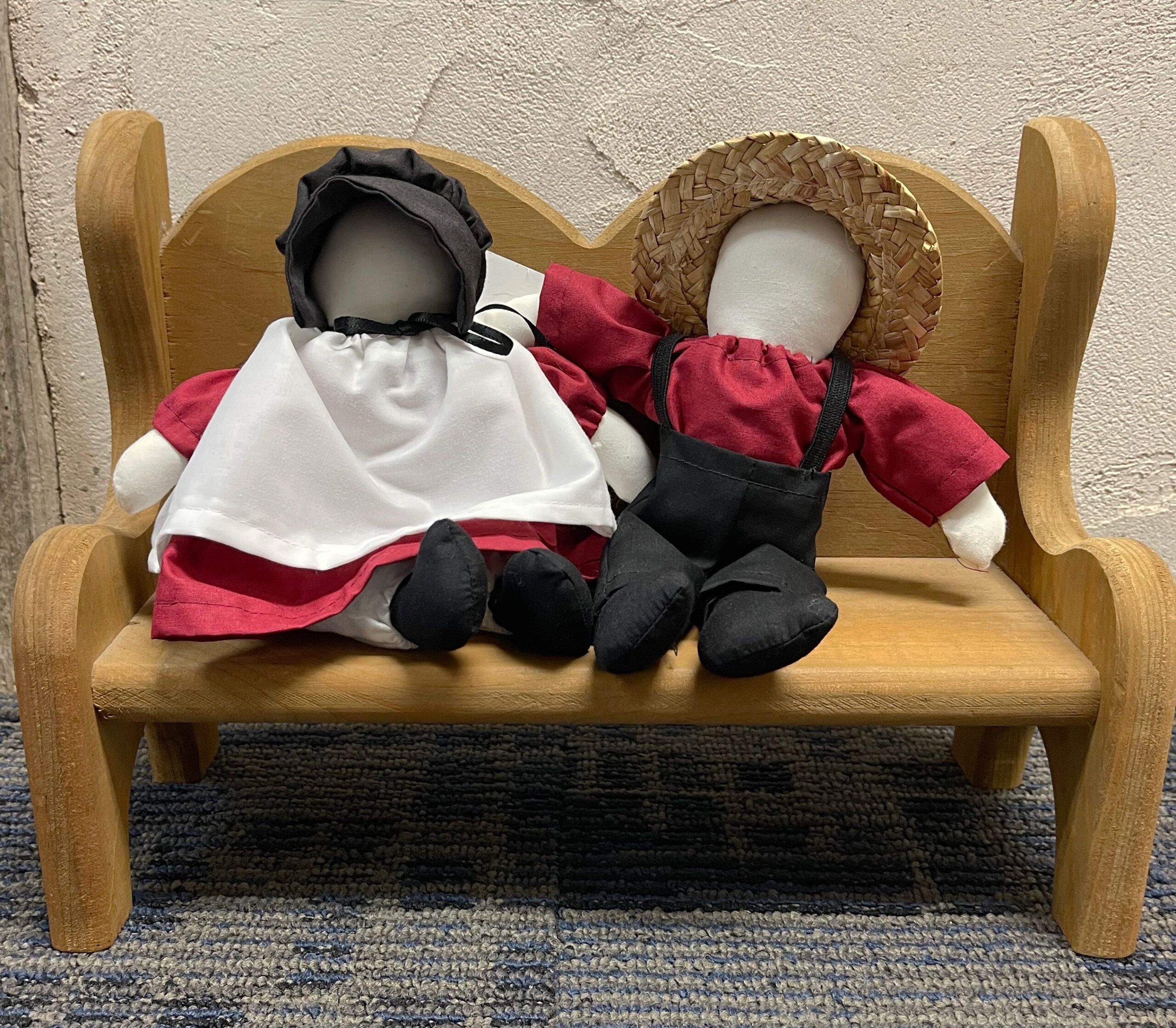 Burgundy Extra Small Flat Doll