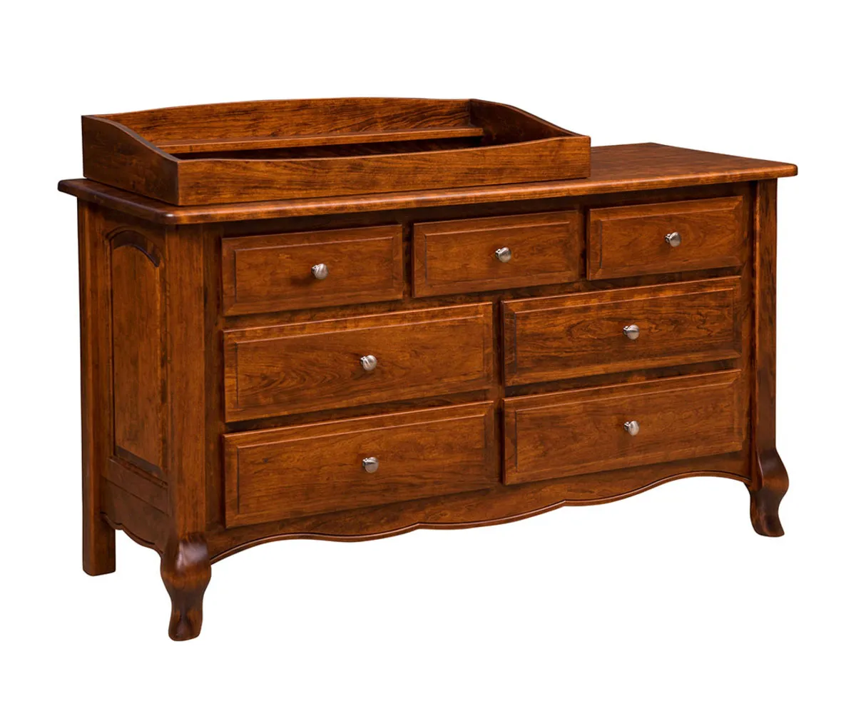 French Country 7 Drawer Dresser With Changing Box Top Option